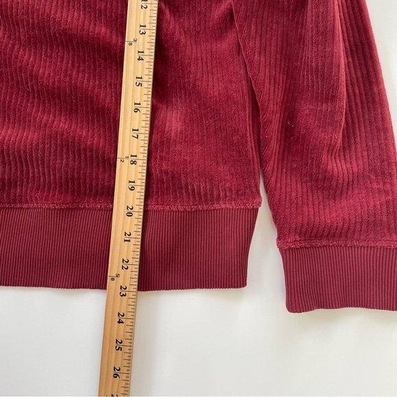 Target Universal Thread Women's Burgundy Wide Ribbed Corduroy Quarter Zip Sz XL - Picture 9 of 9